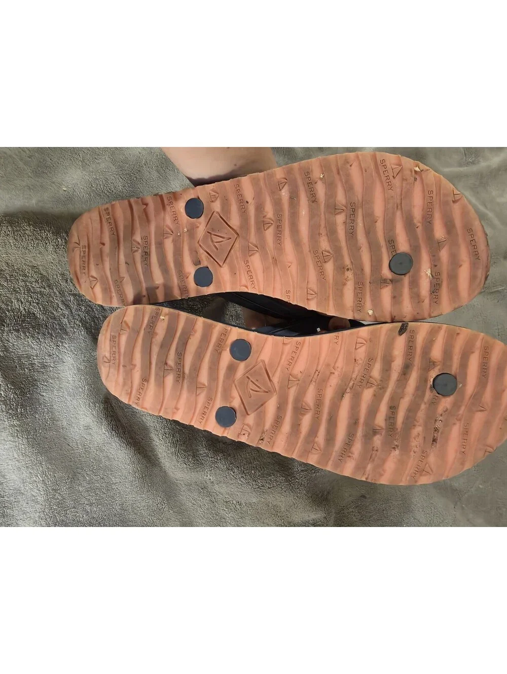 Sperry Mens Size 9 Warf Navy  Flip-Flops